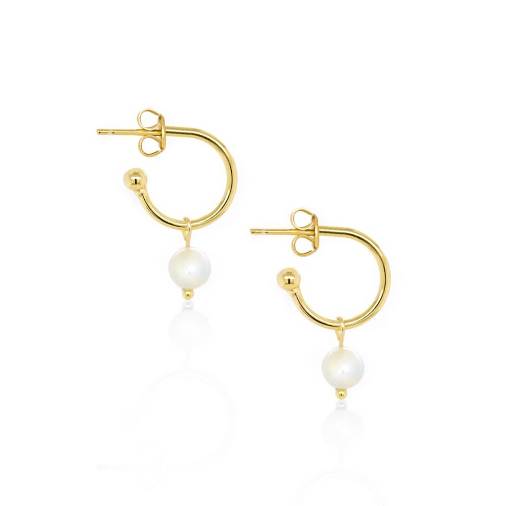 NWT Angela Freshwater Pearl Earrings - 14K Gold Vermeil